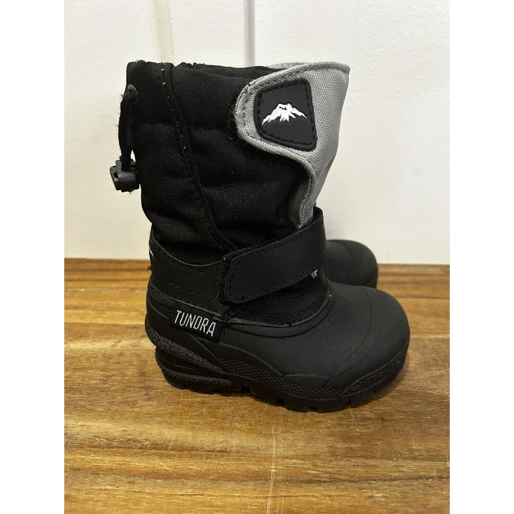Tundra Quebec Toddler Snow Boots Black And Grey Size 5